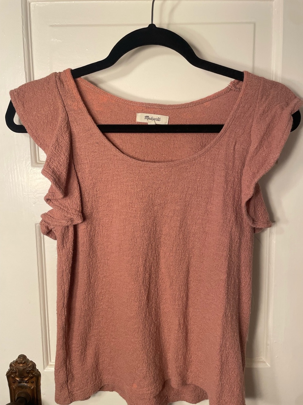 Madewell Dusty Pink Ruffle Sleeve Tank Top
